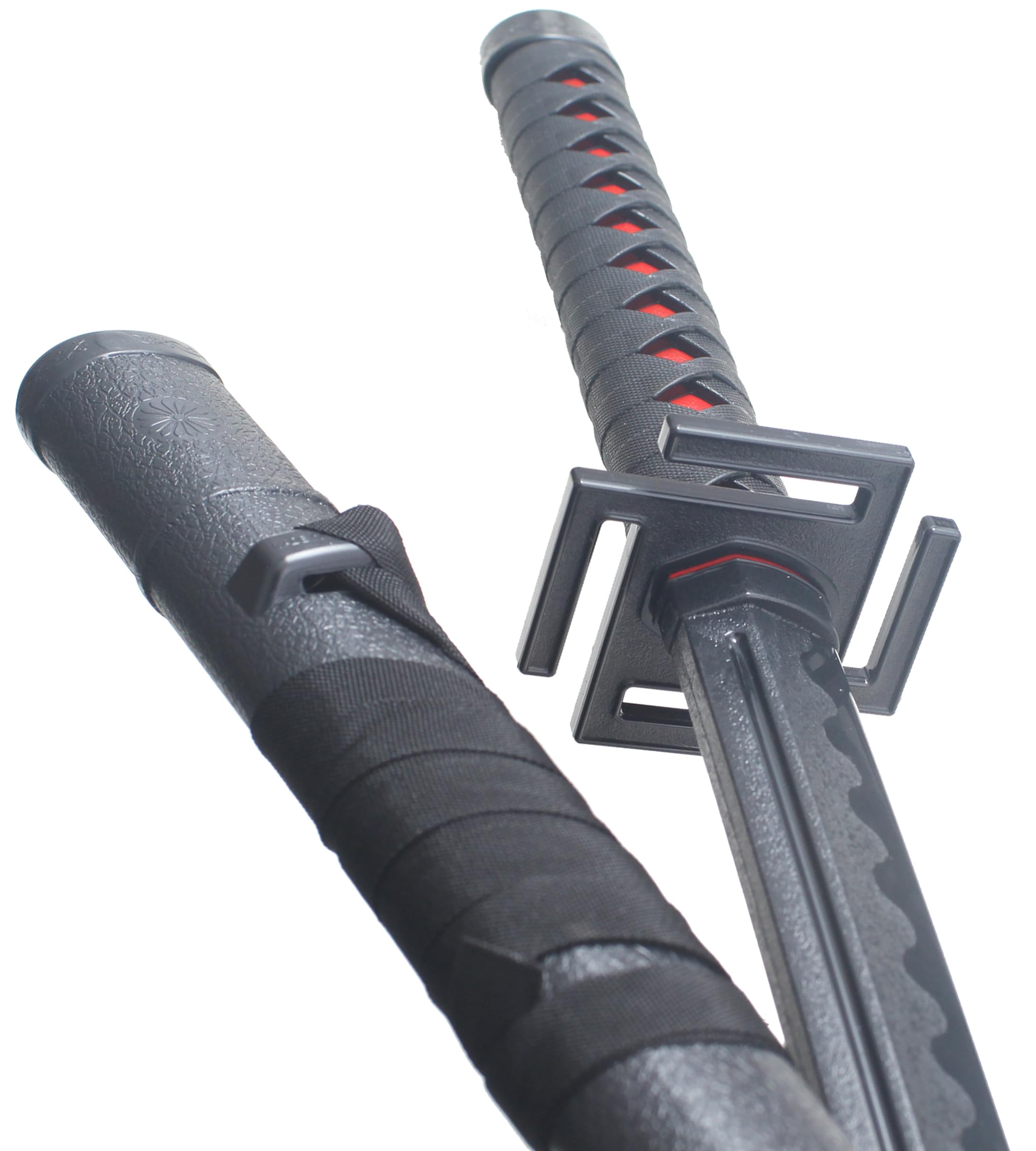 Pack 2 Katanas Tout en Polypropylene Noir Bleach Bankai Ichigo Sabre Entrainement Combat + Fourreau ABS Epee Bleach Katana