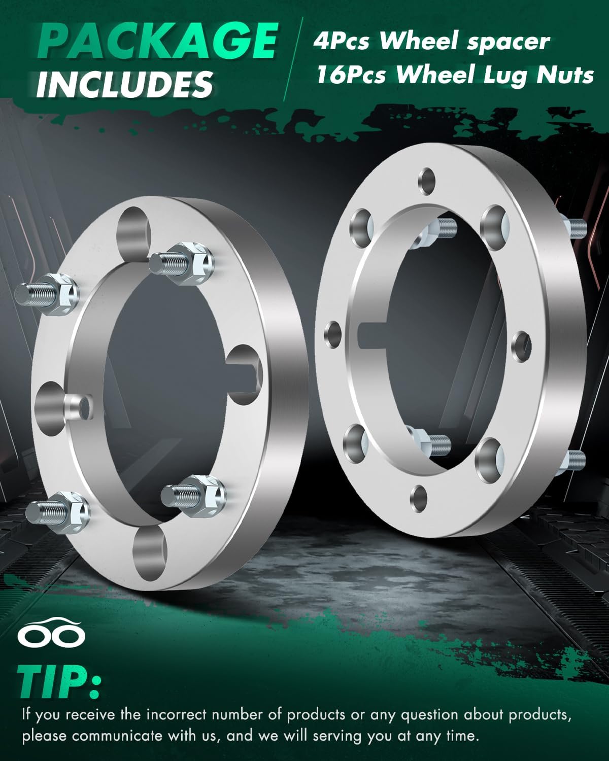 SCITOO 4X 1 Wheel Spacers 4x156 to 4x156 10x1.25 131mm 4 Lug Silver fits for 2014-2018 for RZR XP 1000 Wheel Spacers |2015-2017 for RZR 900 Wheel Spacers