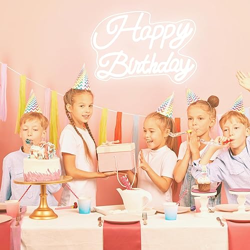 Miniatura 2 de Letrero LED de neón de 16 pulgadas regulable para decoración de telón de fondo, reutilizable, para decoración de cumpleaños, para niños, niñas,