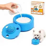 Dog Lick Bowl for Liquid Treats, Suction Base for Small Dogs | Dishwasher safe fixed ball toy for small dogs. Great for yogurt, pumpkin, bone broth & treats. Calming lick mat.