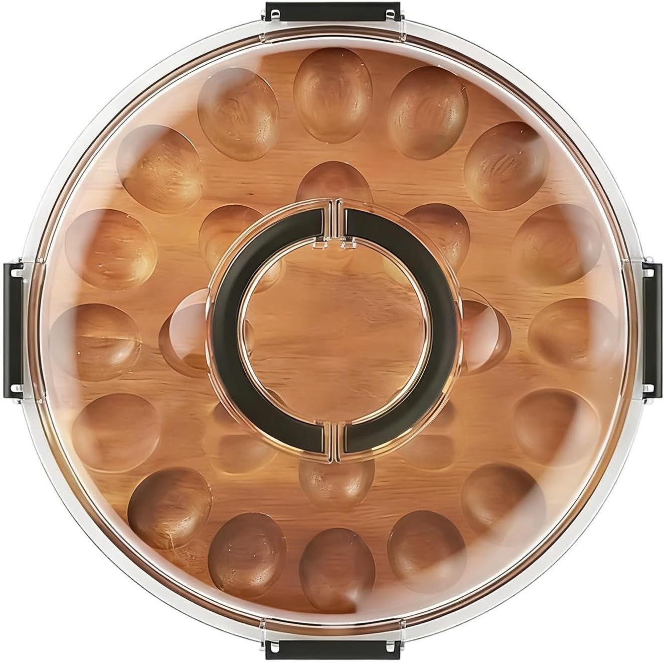Deviled Egg Platter - 24 Slot Tray with Lid for Appetizers | Serving Dish with Secure Cover & Elegant Design for Party Home Kitchen Buffet Countertop Table Catering and Easter Dinner