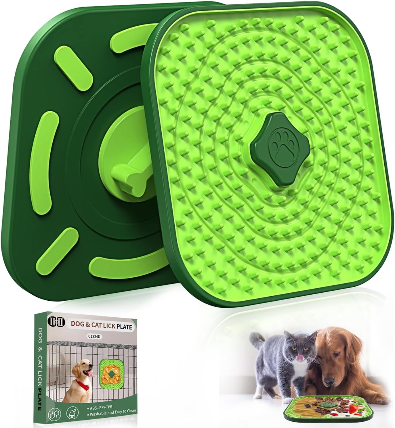 Dog Lick Mat for Dogs Crate, CIICII 2 in 1 Dog Slow Feeder Treat Mat