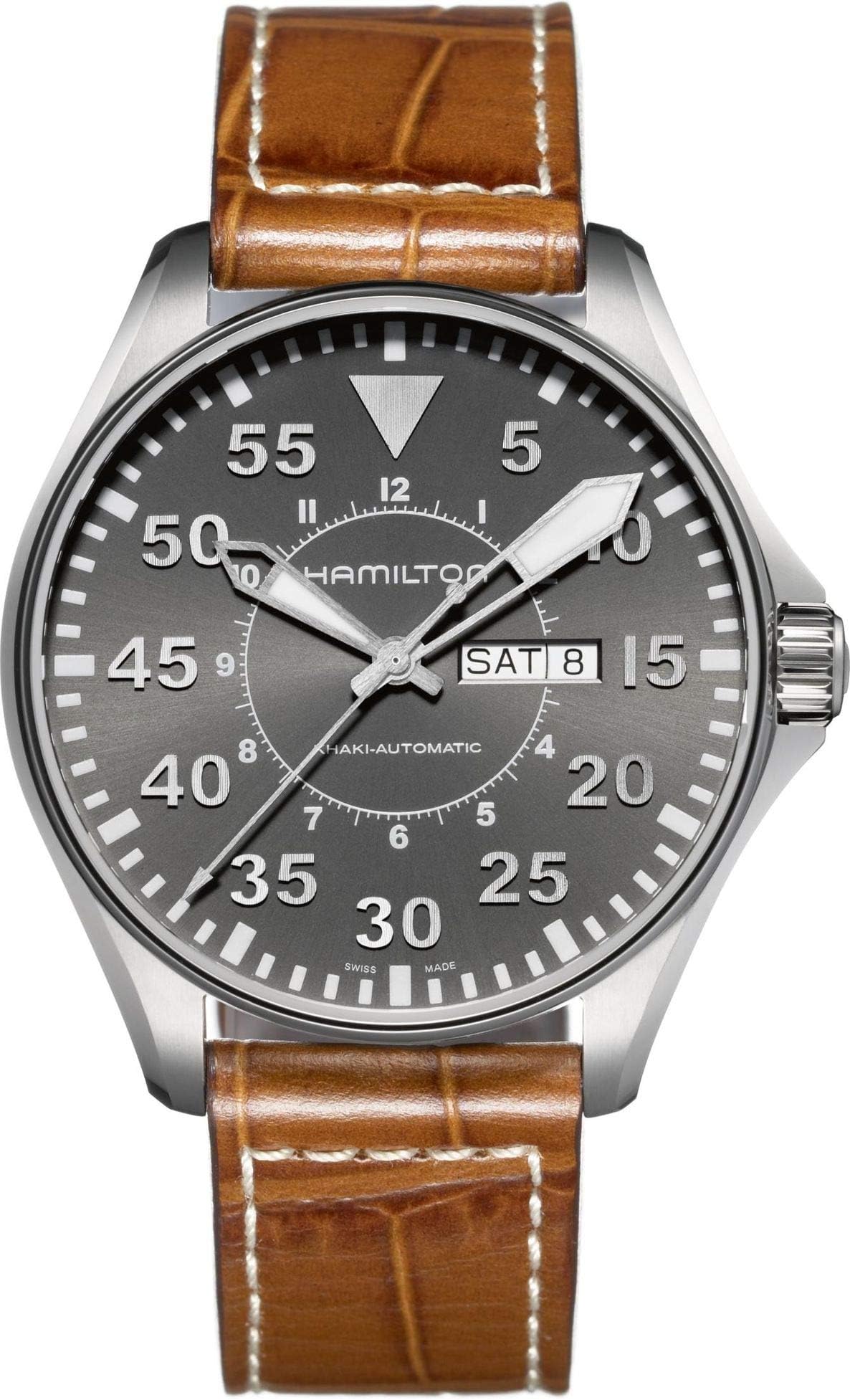 Hamilton Khaki Aviation Automatic Men's Watch, 46mm Stainless Steel Case