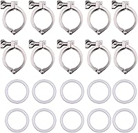 Vista 5 de DERNORD Acero inoxidable 304 Single Pin Heavy Duty Tri-Clamp con tuerca de ala para virola TC - 2 "tamaño, 1 paquete con junta de silicona