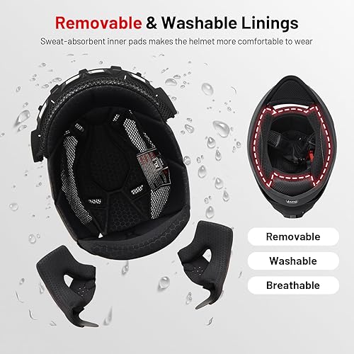 Miniatura 4 de DOT Casco de Motocicleta de Cara Completa Aprobado por DOT Casco de Carreras de Motocicleta de Calle Ligero para Adultos