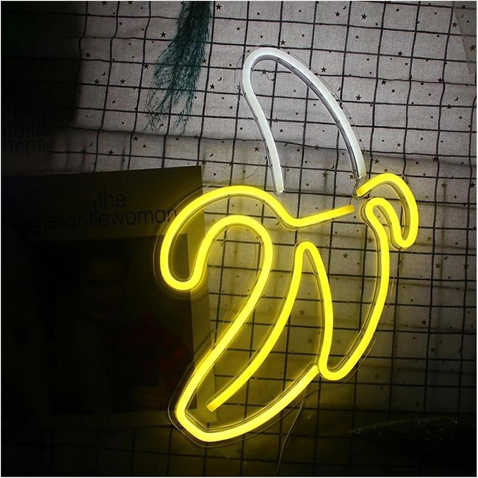Señal de luz de neón para lámpara de neón Palabra prestada Plátano para letreros LED para batería