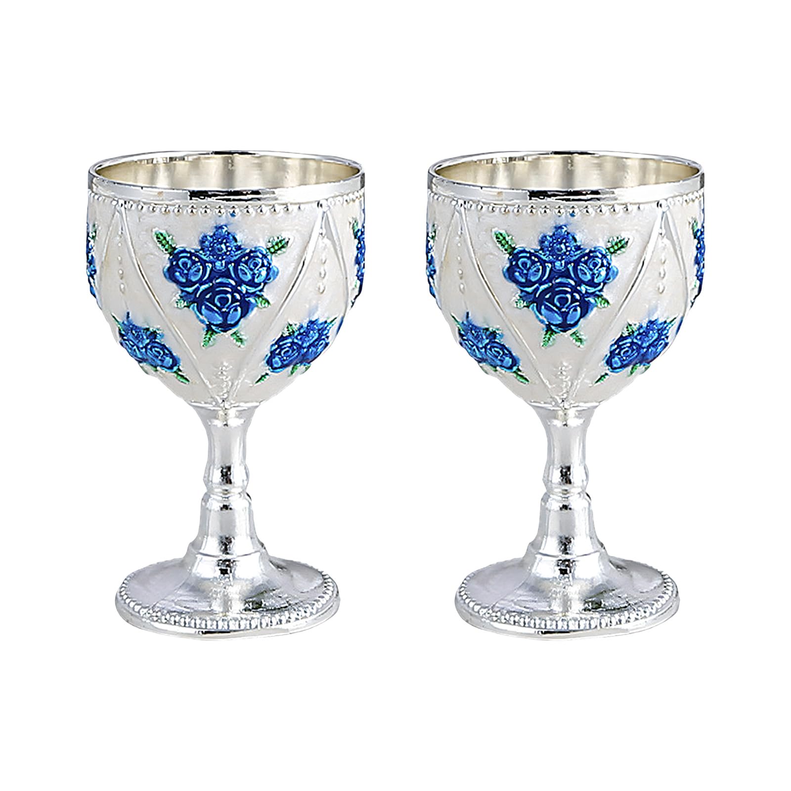 CAZSTYK 2Pcs Metal Chalices Goblet with Intricate Carving Wine Drinking Cups Shot Glasses Medieval Ornaments for Party Decors Medieval Metal Shot Glasses