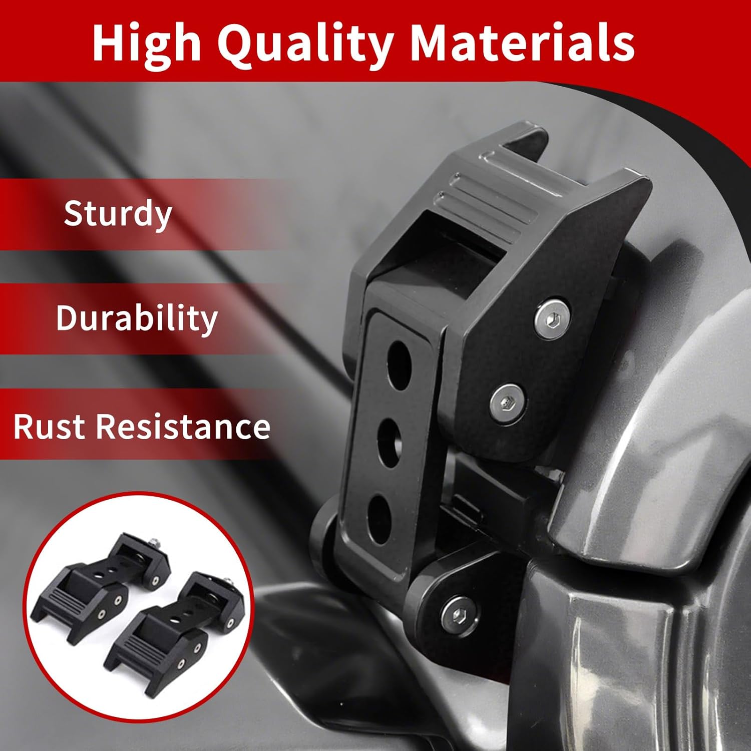 Hood Latches Compatible with Jeep Wrangler JK JKU 2007-2018, JL JLU 2018-2025, Gladiator JT 2020-2025 1 Pair (Black)