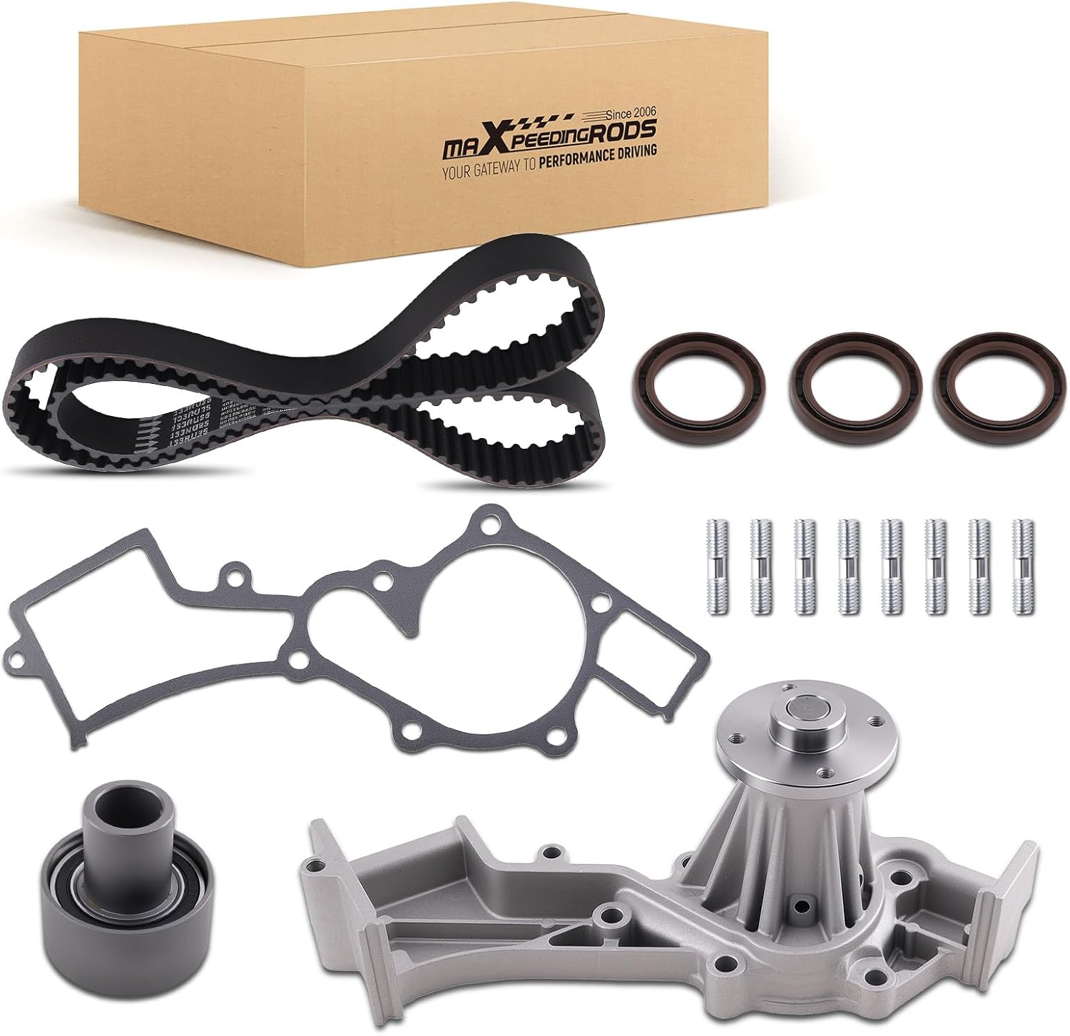 maXpeedingrods 3.3L Engine Timing Belt Kit with Water Pump for Nissan Frontier 1999-2004 Pathfinder 1996-2000 Xterra 2000-2004 infiniti QX4 1997-2000 VG33E VG33ER V6