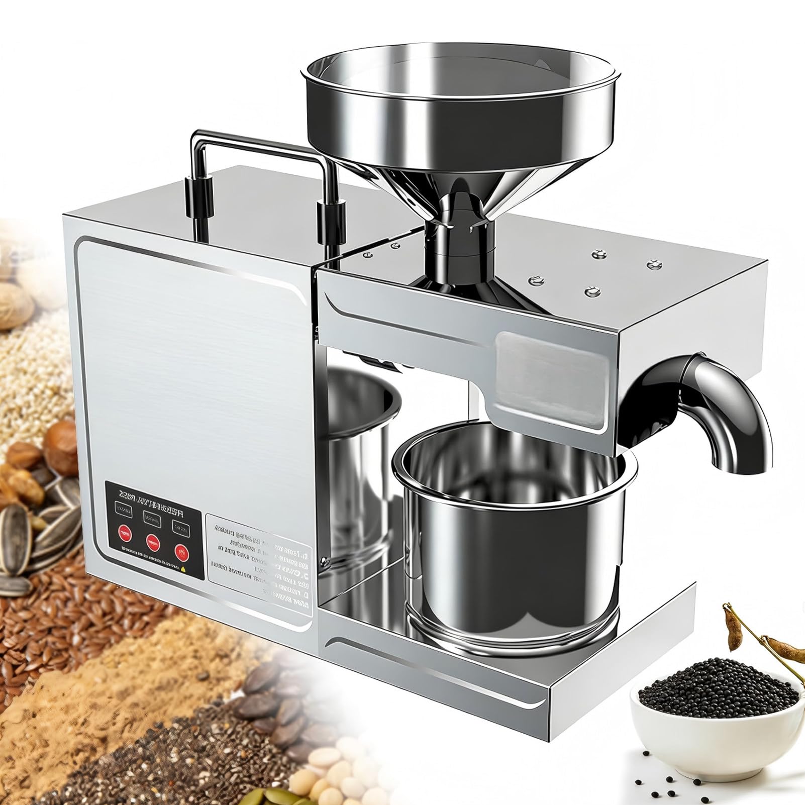 PweKzxt Automatic Oil Press Extractor, Cold & Hot Press Automatic, Automatic Oil Press Machine,Fully Automatic Household Oil Press,Electric Oil Press Machine