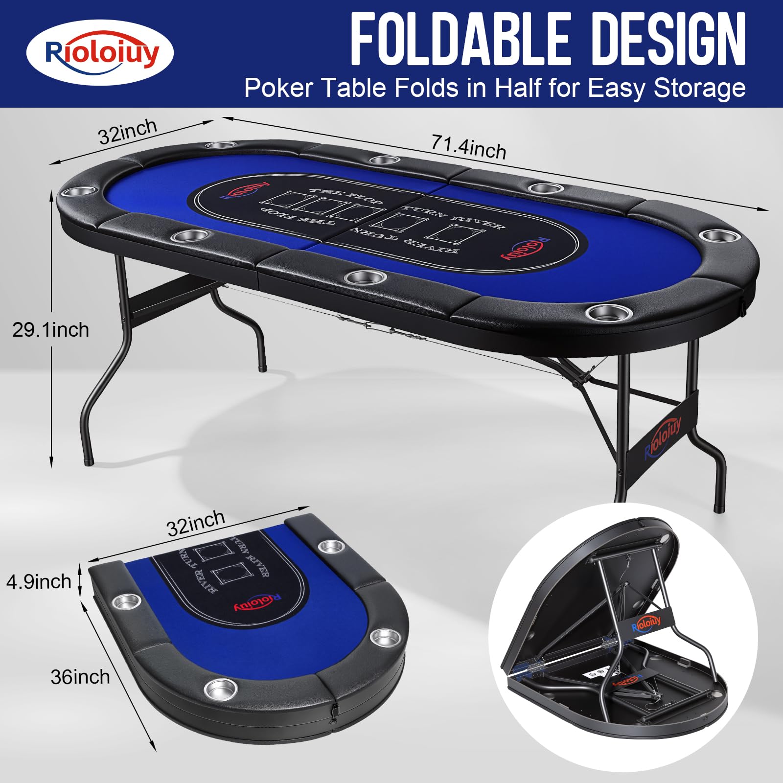 Amazon.com: Rioloiuy Poker Table Foldable, 71