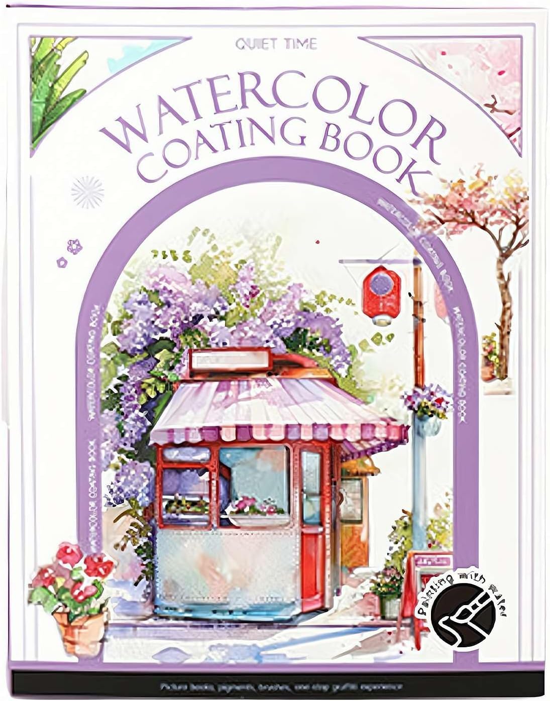 Portable Tri-Fold Watercolor Set - breathly Watercolor kit with 12 Colors, Refillable Water Brush, 16 Sheets (8 Line Art & 8 Blank) | Perfect for Beginners, Adults & Kids | Creative Gift