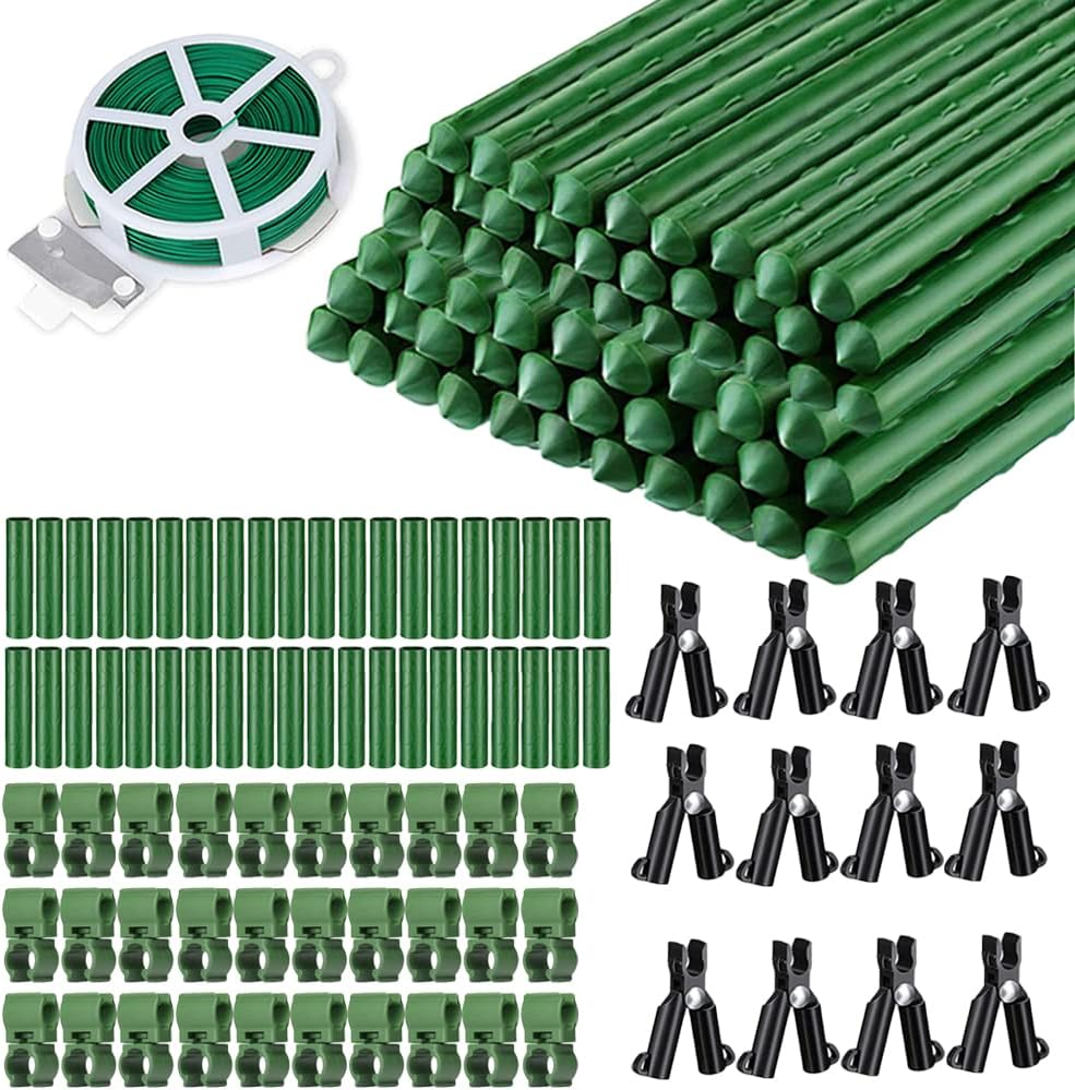 7/16" Garden Stakes,60pcs 16" Plant Stakes DIY 3ft 4ft 5ft 6ft Plant Support Sticks,Plant