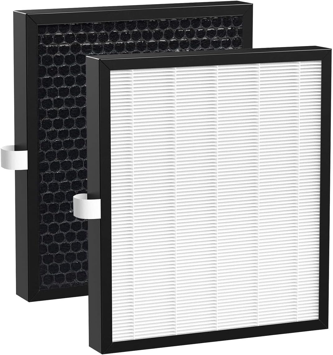 2 Pack KJ217 Replacement Filter Compatible with MOOKA KJ217 Smart Air Purifier, 3-in-1 Replacement Filter with High-Efficiency Activated Carbon and Pre-filter for Pets Odor, Smoke, Dust