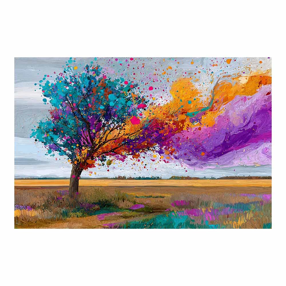 XENIOU Tree Of Life Moon Golden Tree art prints, decorative paintings, for Living Room Bedroom Office Home Wall Decor.(Multicolor)-80x120cm Unframed