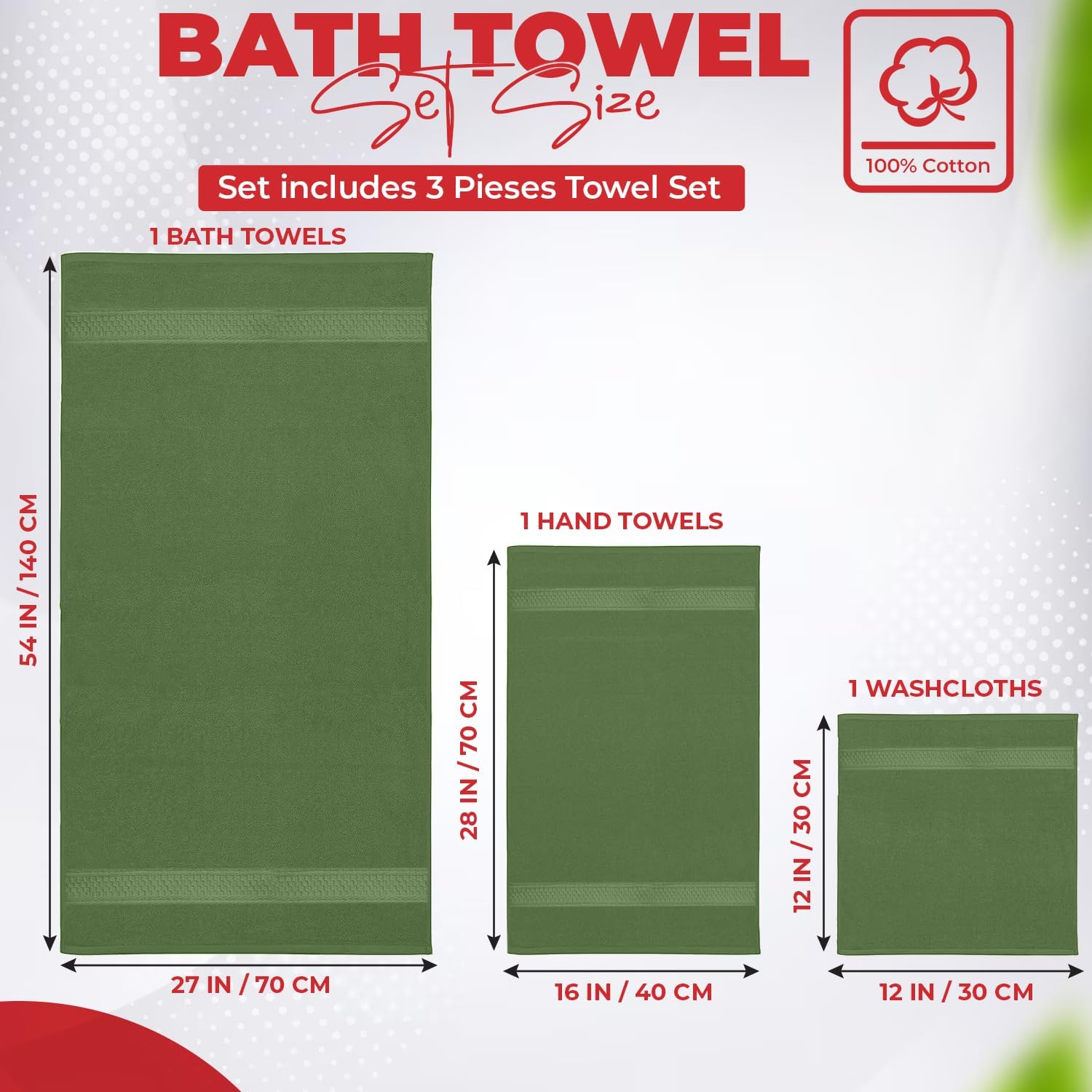 RIVERSIDE Luxury Cotton Bundle – 2 Bath Sheets (35x70) + 3-Piece Towel Set (Bath, Hand & Washcloth) – Soft, Absorbent & Durable Towels for Bathroom, Gym & Travel