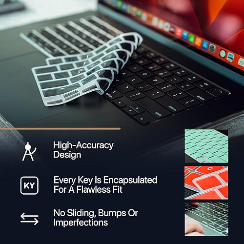 Miniatura 8 de Kuzy Funda de teclado para MacBook Pro 14 pulgadas 16 M3 2023 2022 M2 M1 A2779 A2442 A2780 A2485 - Funda de teclado para MacBook Air de 15 pulgadas
