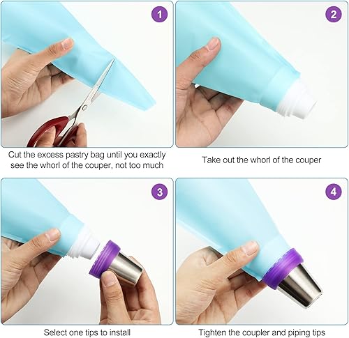 Miniatura 3 de Juego de 40 boquillas de punta de glaseado de flores, suministros de decoración de tartas para hornear pasteles, glaseado, boquilla con acoplador,