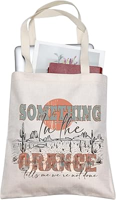 BLUPARK Western Tote Country Music Fan Gift Country Concert Canvas Tote Bag Western Country Gift Country Women Tote Western Retro Bag (Something Orange TO)