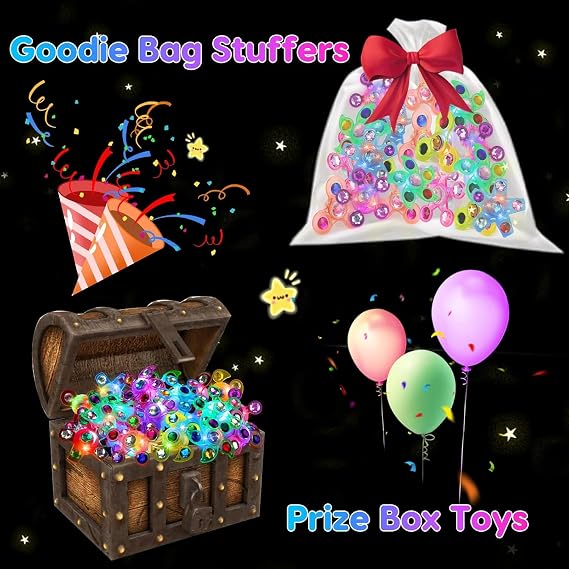 24PCS Light Up Fidget Spinner Bracelets Birthday Party Favors Bulk for Kids 4-8 8-12 Graduation Goodie Treat Bag Stuffers Pinata Filler Classroom Treasure Toys Carnival Prize End of Year Student Gift
