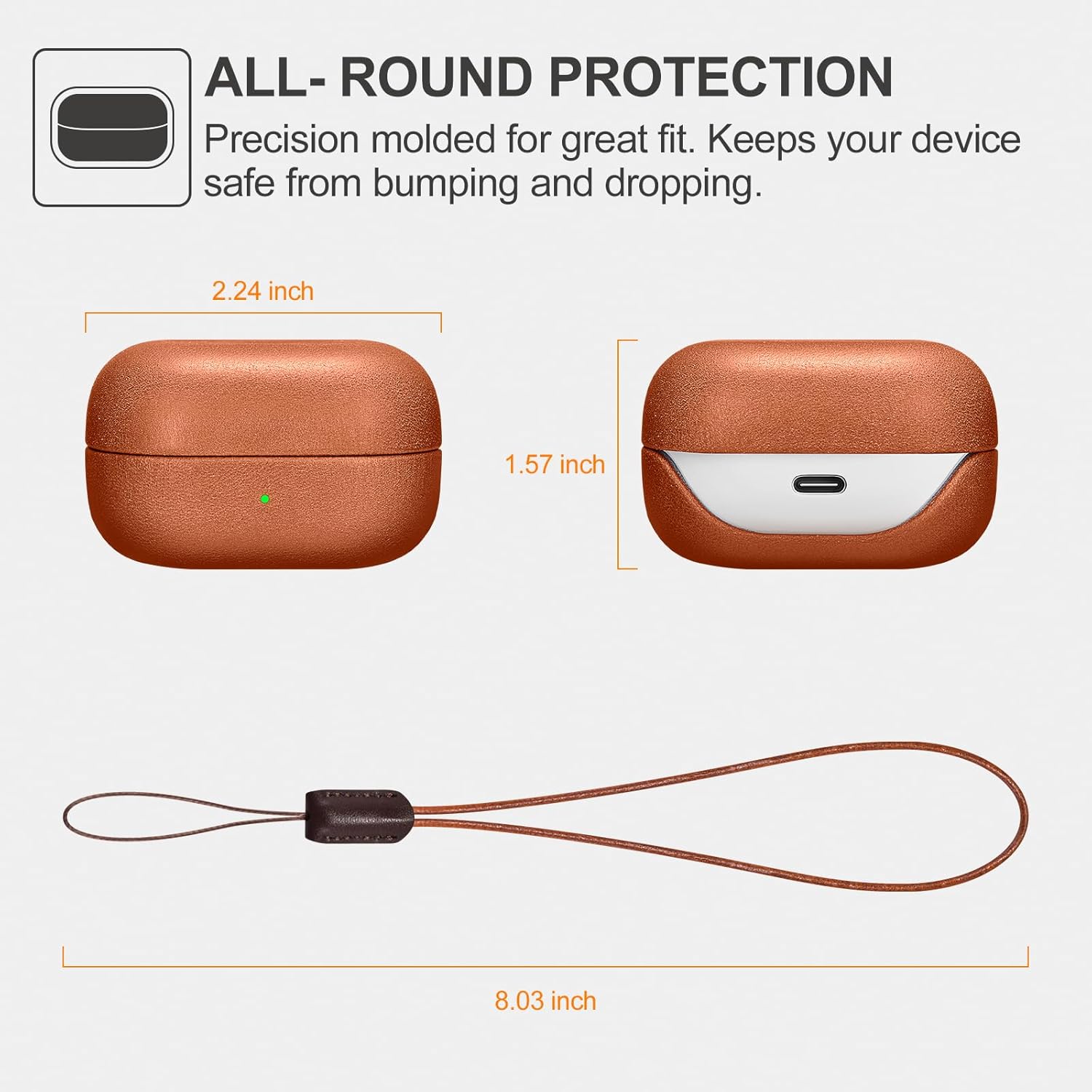 Samsung Buds 4/Buds 4 Pro Case, ICARER 100% Genuine Leather Case, Handmade Hard Cover with Top Grain Leather, Shockproof, Wireless Charging Compatible, for Samsung Buds 4/Buds 4 Pro (Brown)