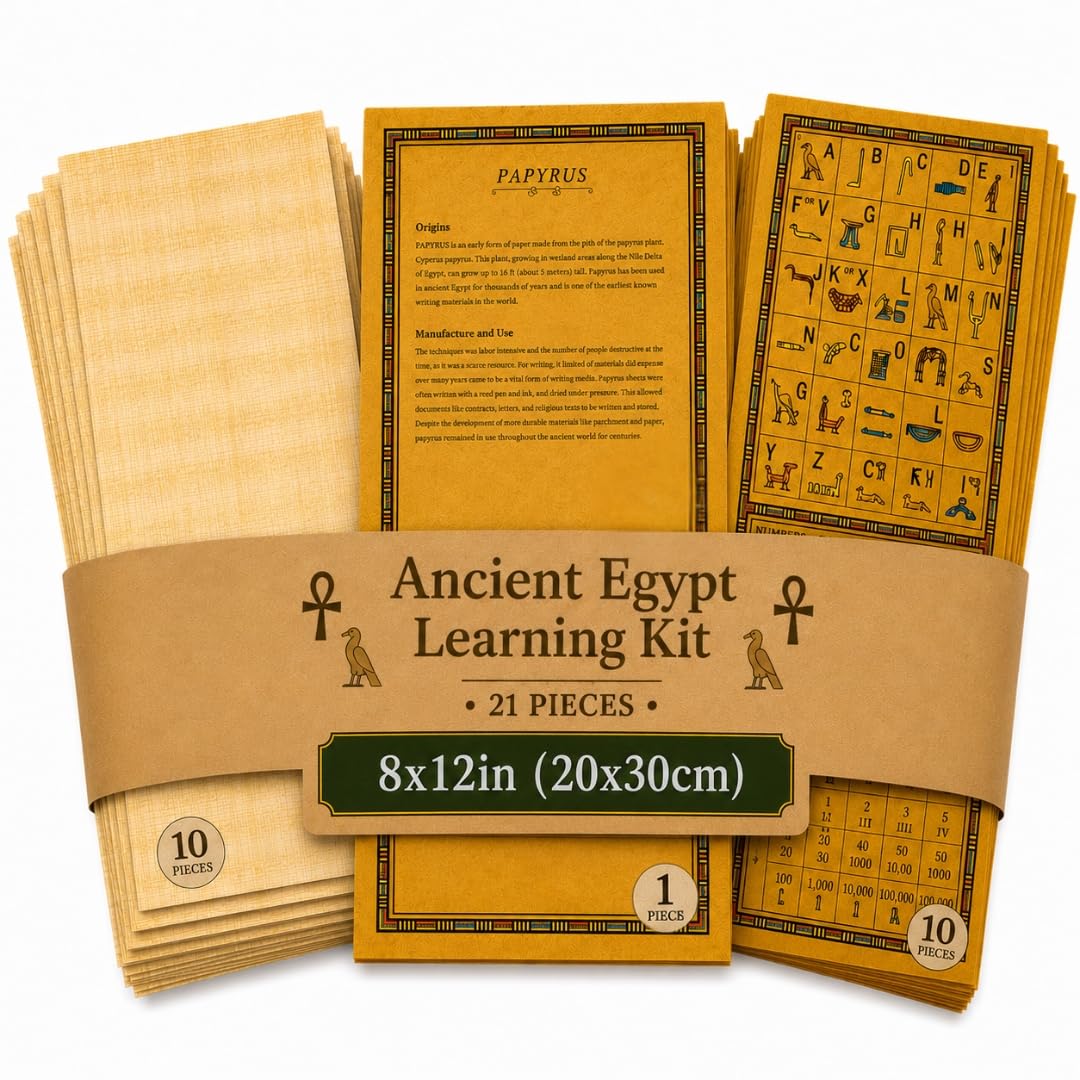 Amazon.com: Egyptian Papyrus Blank Paper Set of 10 Sheets for Art