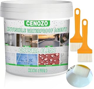 500 g Transparent Waterproof Liquid, Invisible Waterproof Agent for Indoor and Outdoor Use, Waterstop Waterproof Membrane,...