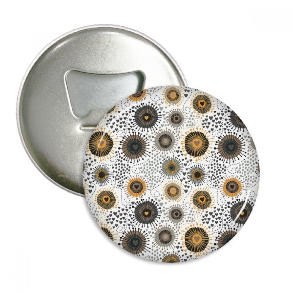 Badge ouvre-bouteille avec aimant lot de 3 motif abstrait jaune cadeau idéal