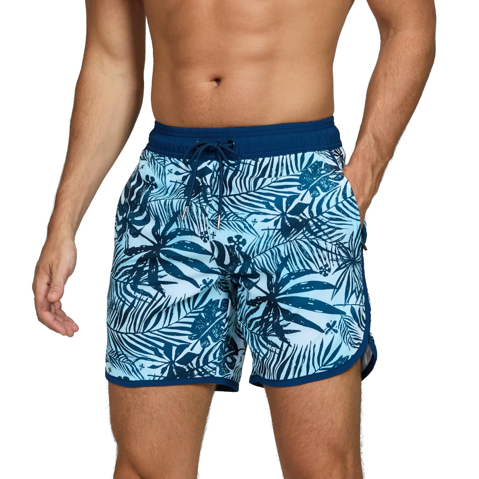 TMEOG Costume Uomo Mare Pantaloncini da Bagno Costumi da Piscina Surf Boxer Mare Costume da Spiaggia Bagno Vintage Pantaloncino Mare con Tasche e Coulisse