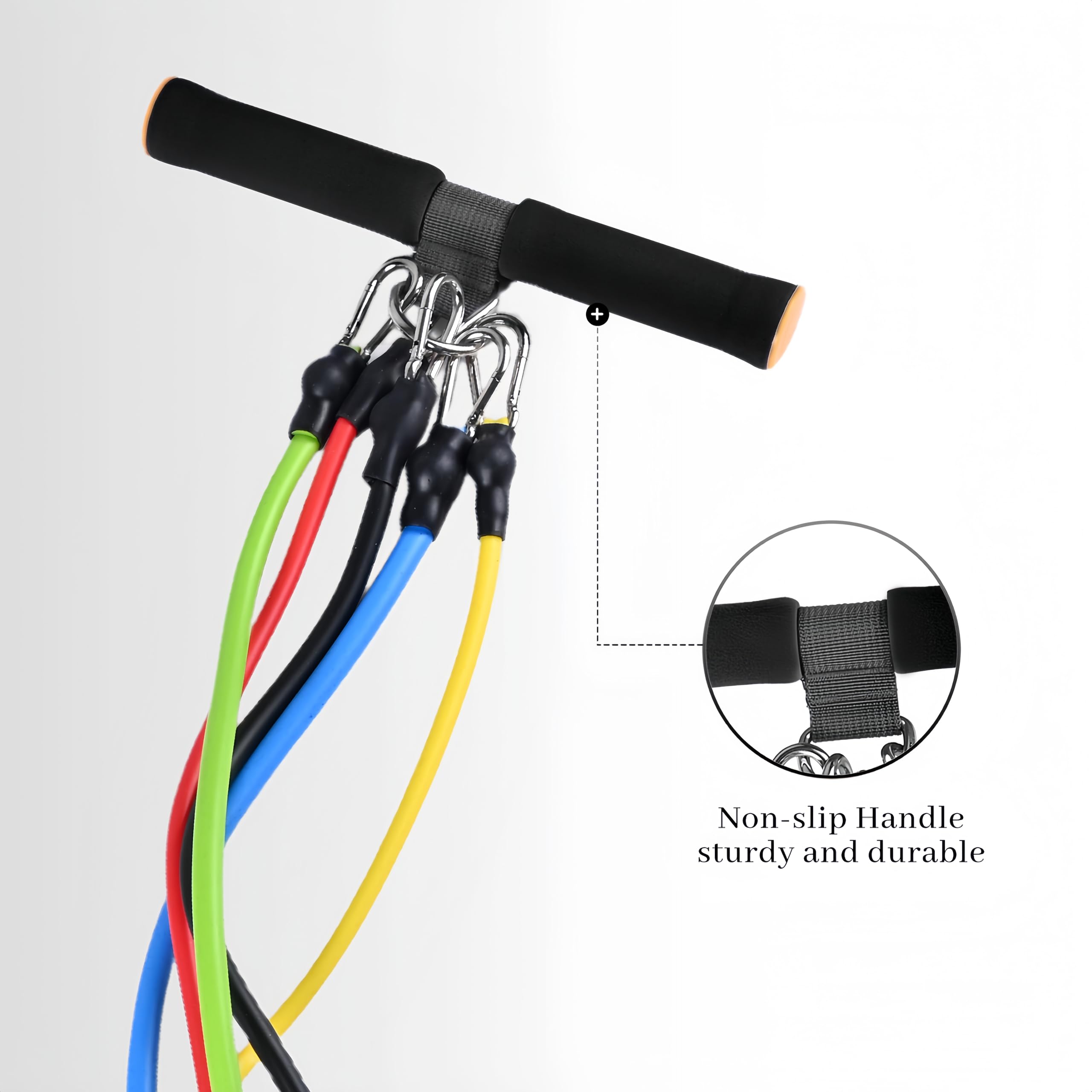 Banda de resistencia ajustable para pedal de pie, entrenador de resistencia duradero con bolsa. Cuerda de resistencia multifuncional con asas. Equipo de fitness para mujeres y hombres.