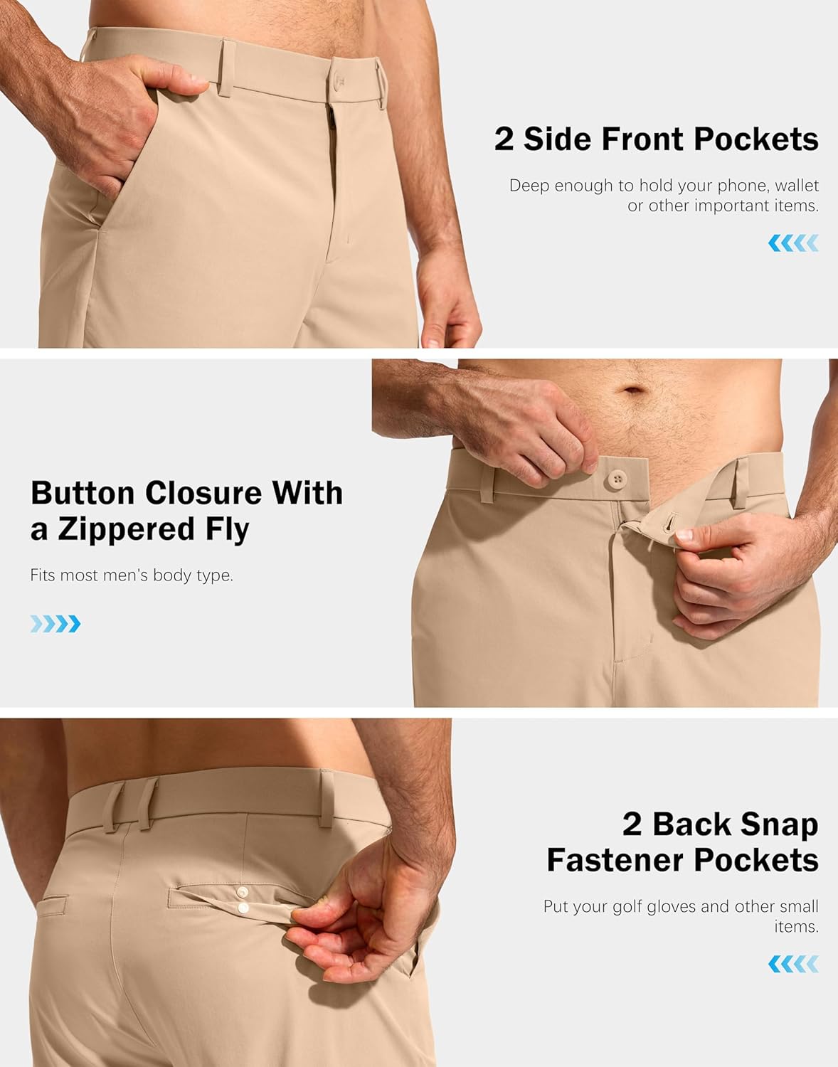 G Gradual Mens Golf Pants Stretch Dress Casual Pants 30"/32"/34" Lightweight Work Travel Slacks for Men with 4 Pockets - Image 6