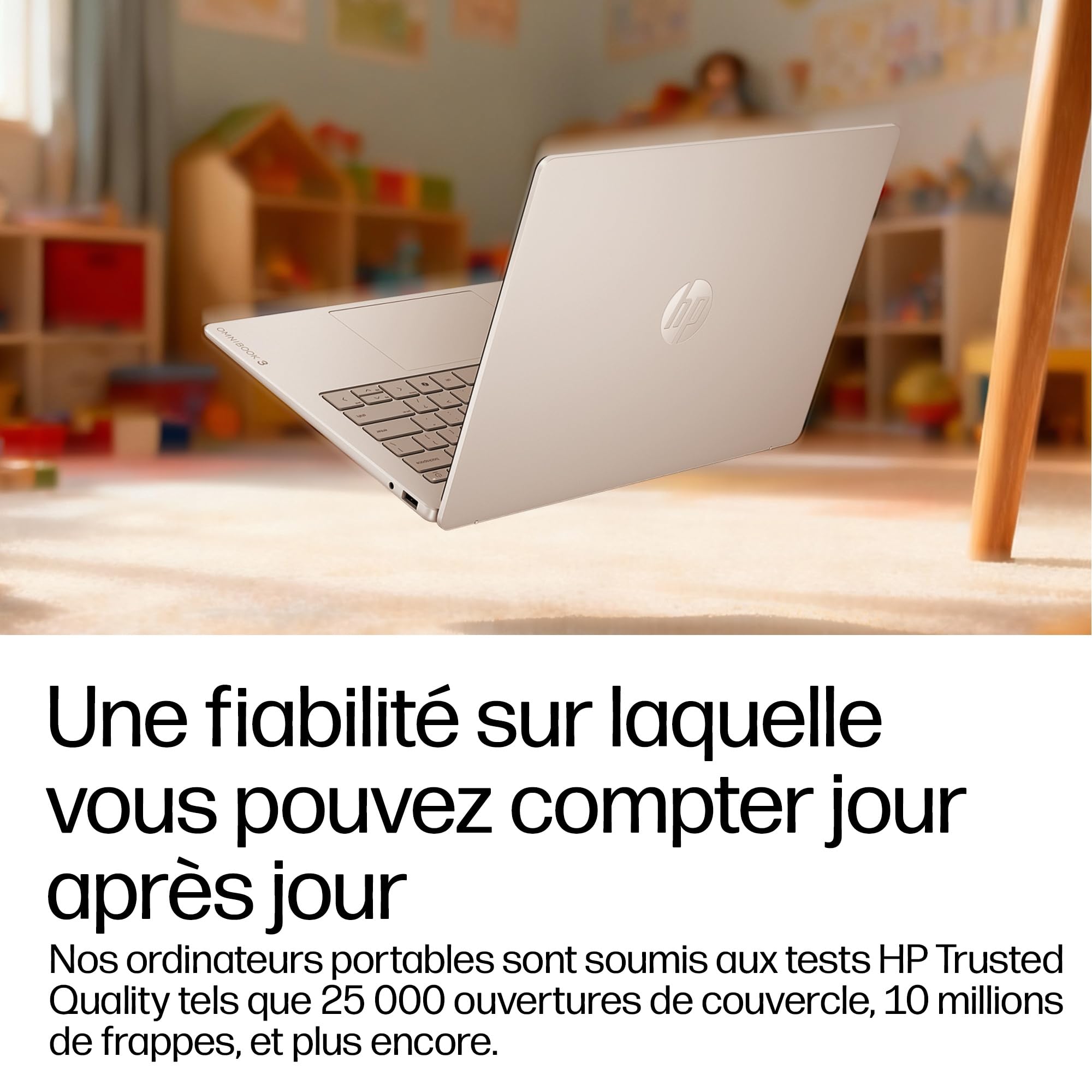 HP OmniBook 3 PC Portable 14" WUXGA 16:10, AMD Ryzen 5 7520U, RAM 8 Go, SSD 512 Go, Windows 11, Ordinateur Portable 14 Pouces IPS, Argent, Clavier AZERTY, 14-hy0004sfx