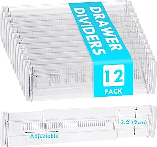 Drawer Dividers, 12 Pack Adjustable Drawer Organizers 3.2