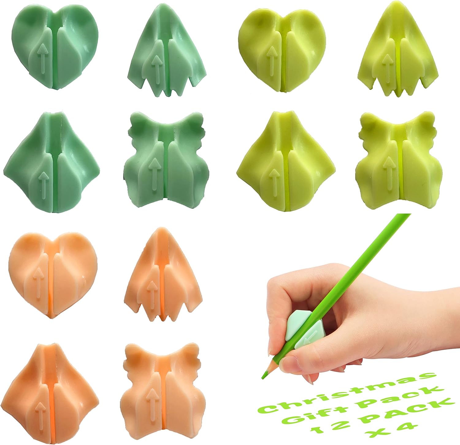 (48 Pcs) SUNCOO Pencil Grips for Kids Handwriting, Pencil Holders for Toddlers