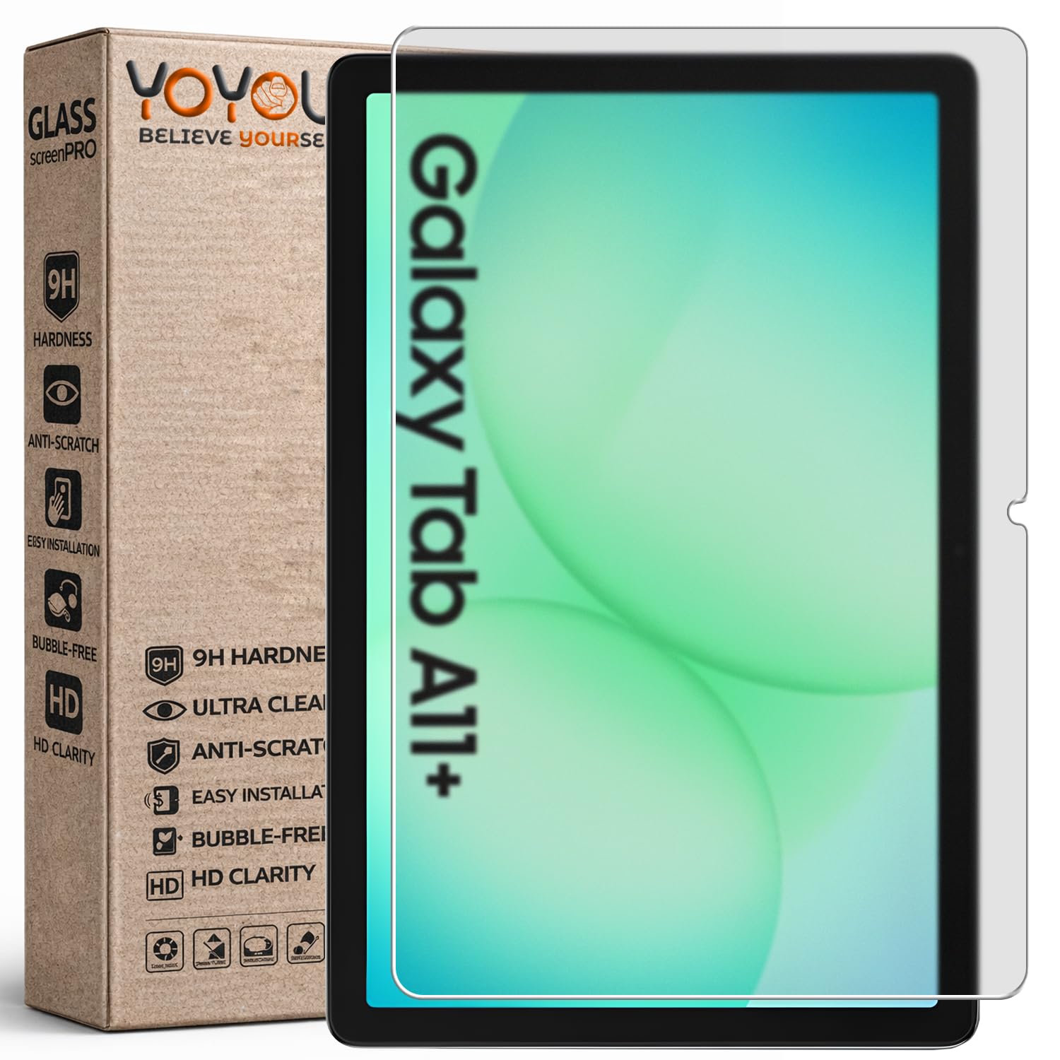 YOYOU Matte Tempered Glass for Samsung Galaxy Tab A9 Plus (11″) | Premium Anti-Glare Screen Protector | 9H Hardness | Scratch Resistant | Bubble-Free Installation – 1 Pack-image-22