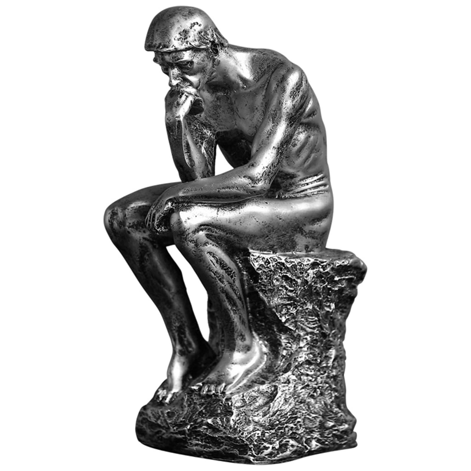 Estatua Decorativa Inspirada En El Pensador Escultura Abstracta De Resina Masculina En Contemplación Famoso Acabado En Bronce del Hombre Musculoso Al Estilo De Rodin Personaje Pensante El Hogar(D)