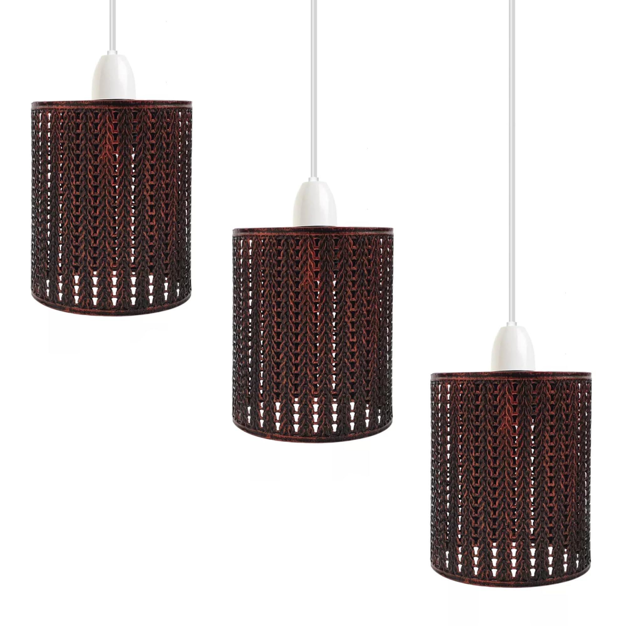 Lamp Shade - Vintage Rustic Red Lampshades for Ceiling Lights, Lamp Shades for Table Lamps and Floor Lamps,Pendant Light Shade for Bedroom,Living Room,Hallway and Kitchen