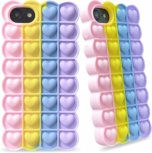Poppets Phone Case, Pop iPhone 7 Case, iPhone 8 Case Poppet, Pop iPhone Case, Fidget Phone Case for iPhone 6 7 8 SE2020, Poppet iPhone 6s Phone Case Anxiety Stress Relief Shockproof Silicone Case