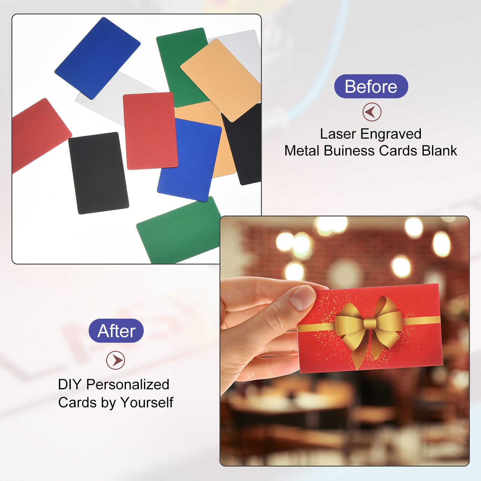 Biglietti Da Visita In Alluminio Anodizzato - 15 Pezzi, 0.8mm, Per Incisione Laser, Nero - Foto 14