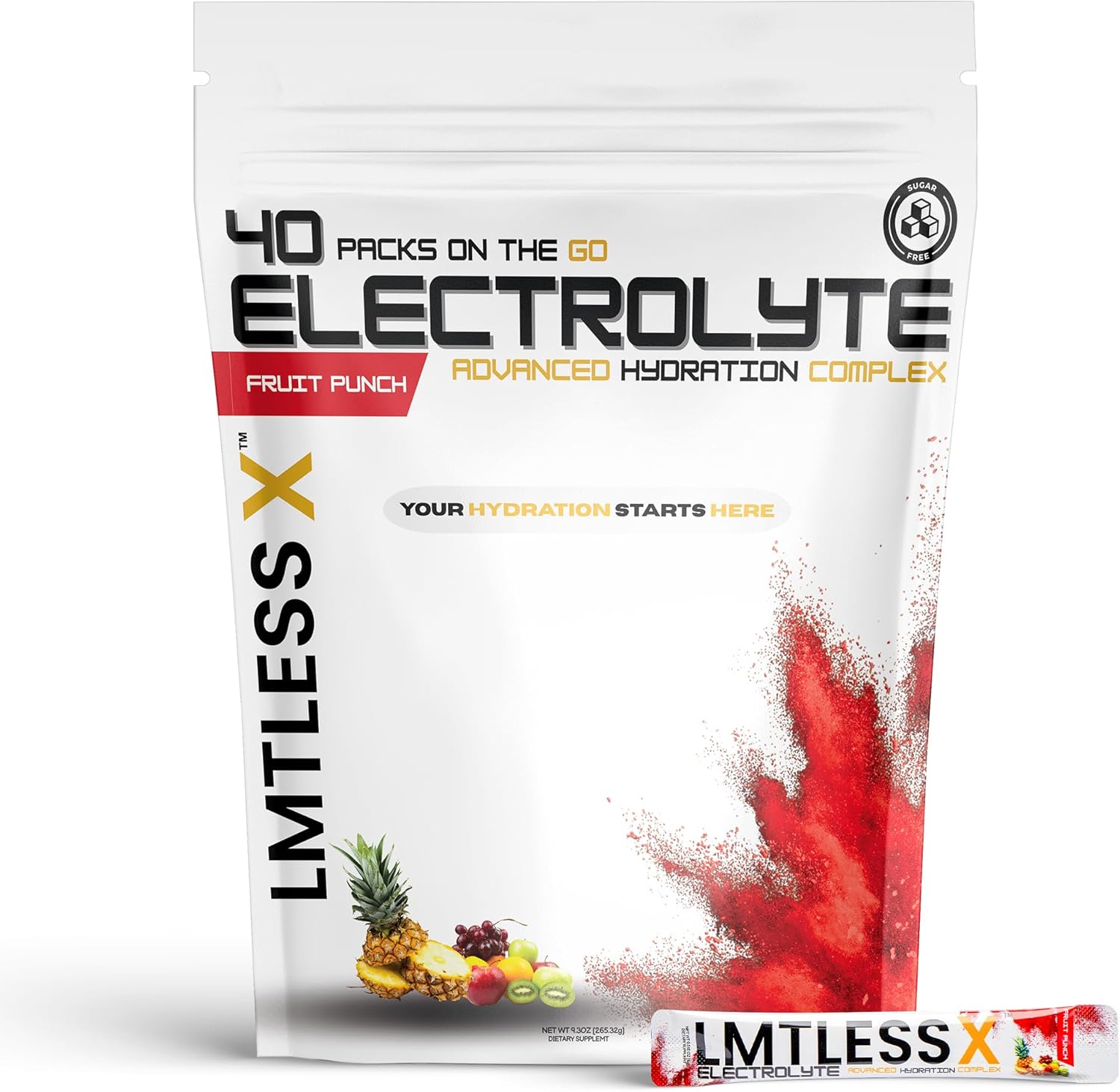 Premium Electrolyte Hydration Powder Packets, Mixed Flavors, 40 Count