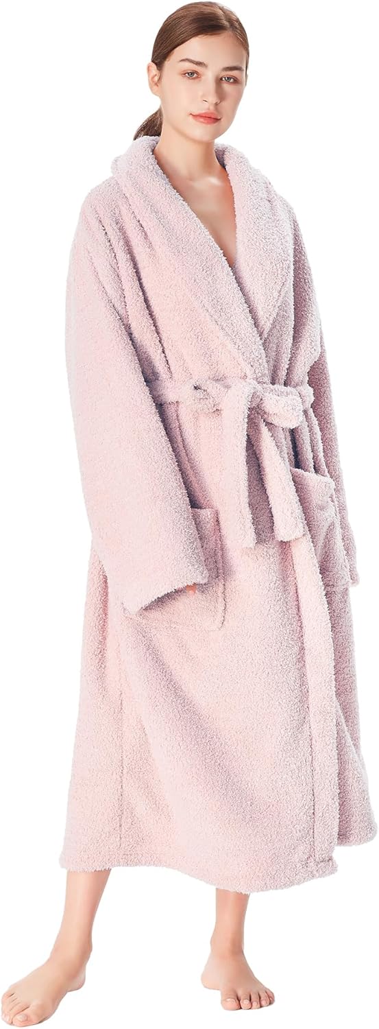 Catalonia Womens Plush Long Robe, Shawl-collar Warm Comfy Fluffy Bathrobe, Valentine's Day Gift, Mother's Day Gift for Women - Image 5