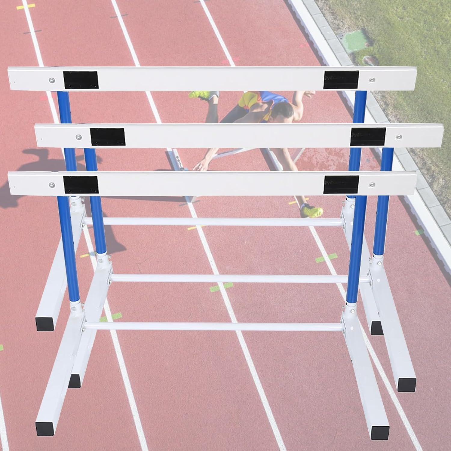 BABYCE Sports Practice Hurdles for Track and Field, Agility Soccer Speed Trainer Kit, 45-65cm Height Adjustment Hurdle for Kids, Easy to Assemble