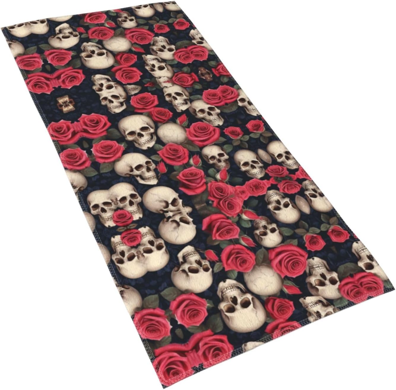 Rose and Skull Print Hand Towels for Kitchen, Decorative Bathroom Towels Decor Farmhouse Cute for Men Women Gifts