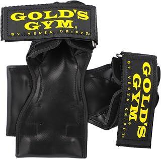 ゴールドジム(GOLD'S GYM)パワーグリップ クラシック3770 【元祖オリジナルパワーグリップ】 握力の補助 鍛えたい部位の集中トレーニング 懸垂 ラットプル デッドリフト シーテッドローイング 【ゴールドジム正規品】 黒/ラベル黄色