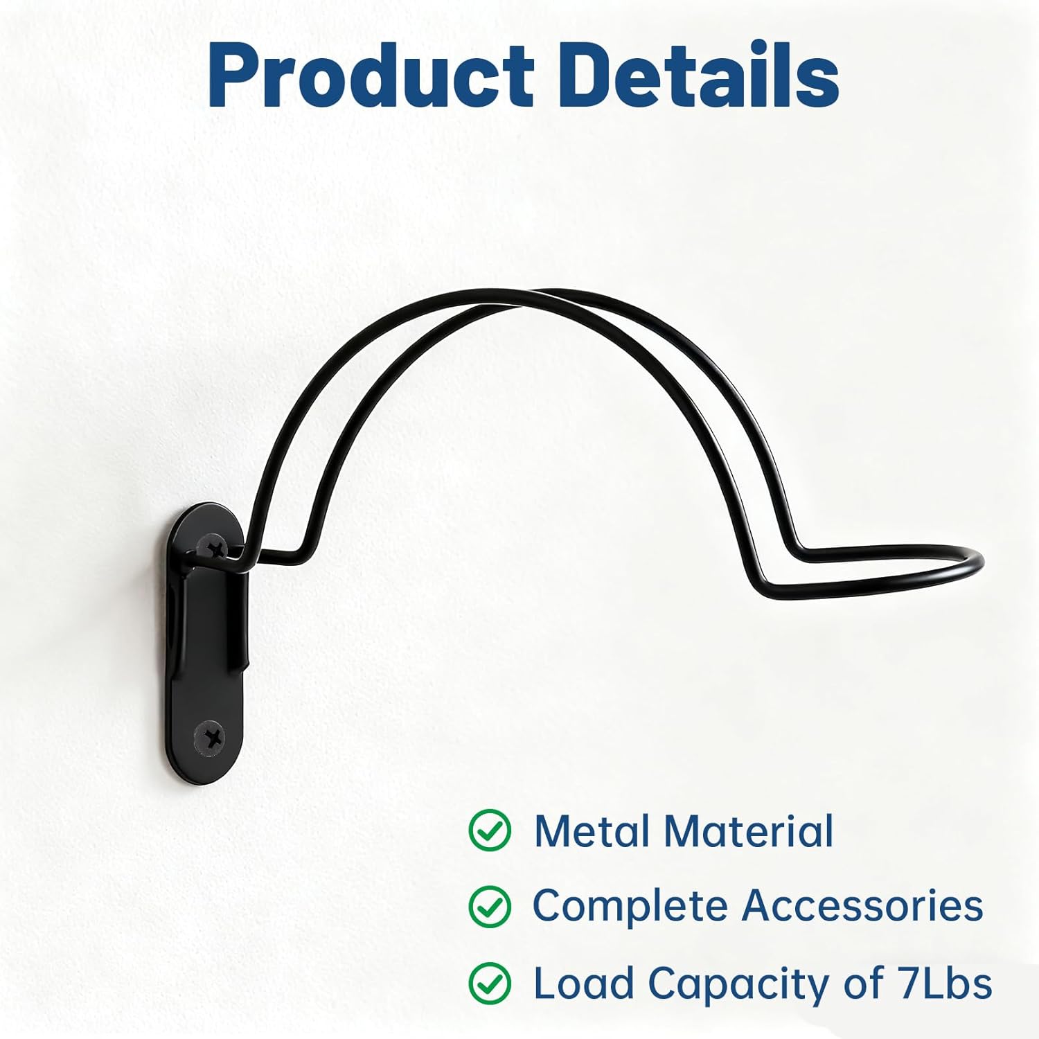 4 Pcs Helmet Holder Wall Mount, Wall Mounted Motorcycle Helmet Hook Rack with Screws for Equestrian Motorcycle Hat Rack (Black)