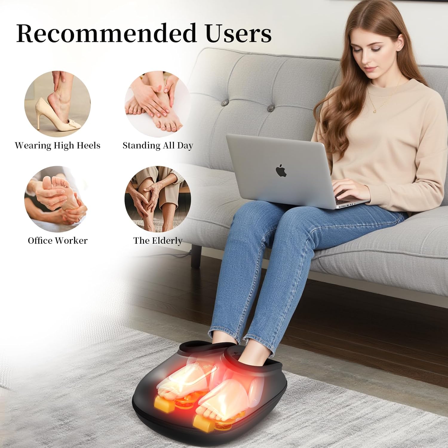The Foot Massager with Heating, Rolling and deep Massage Functions is Suitable for Foot Massage, Relieving Pain, eliminating Fatigue and Treating Plantar Fasciitis. - Image 5