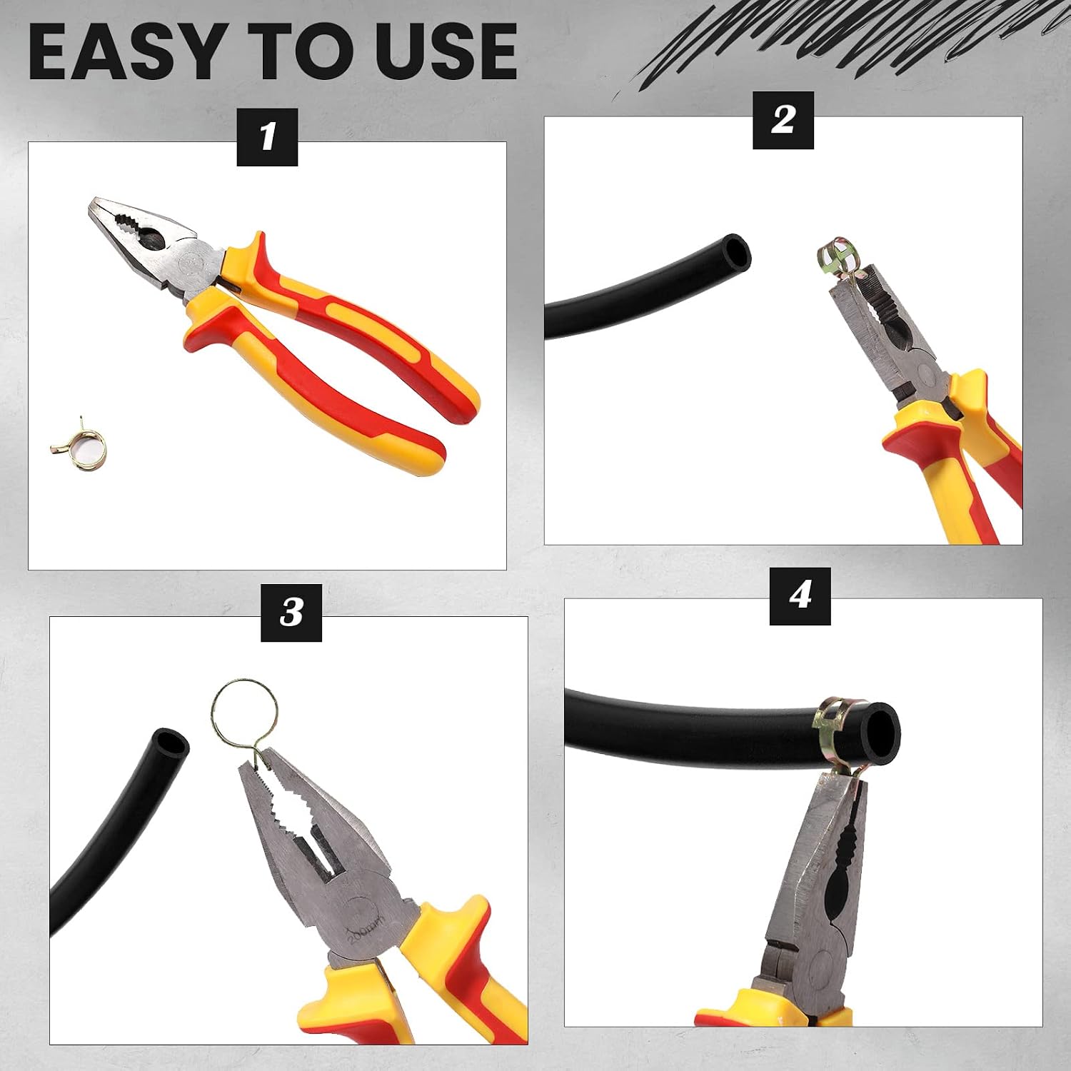 100 Pcs Spring Band Type Clamps Vacuum Fuel Hoses Line, Pipe Tube Clamp Fasteners Assortment Kit, 6/7/8/9/10/11/12/13/14/15mm