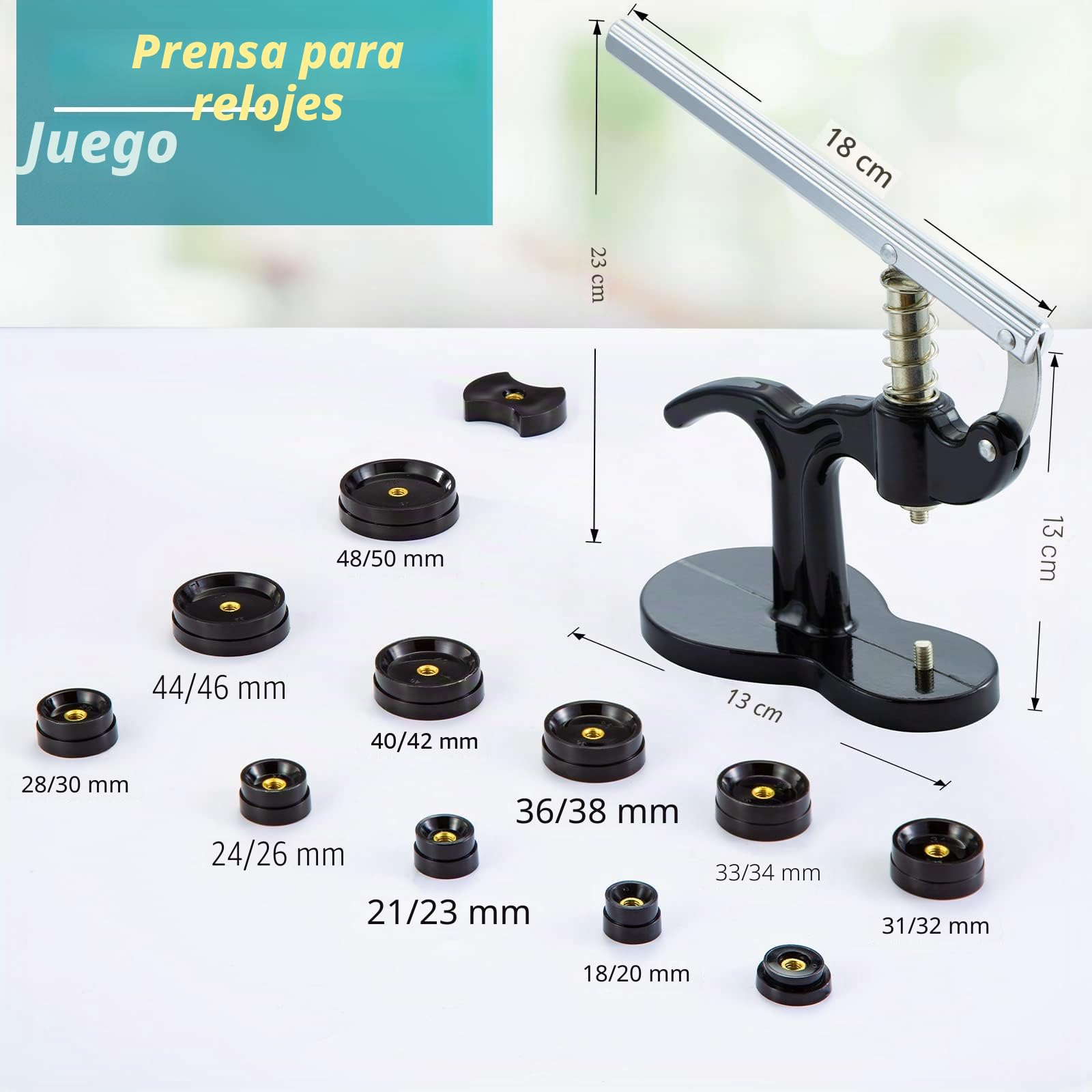 Eventronic Herramientas relojero+ Prensa de Tapa, Kit Relojero con Herramienta Cambiar Pilas Reloj, Juego de Herramientas Pasador de Enlace de Banda de Reloj con Estuche (88PSC)