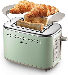 Grille-pain, Avec 2 Bacs En Acier Inoxydable De 34 Mm De Large, Cuisson Double Face, Mode De Cuisson À Six Vitesses, Fonction Anti-adhésive/décongélation, Ramasse-miettes Amovible, Vert