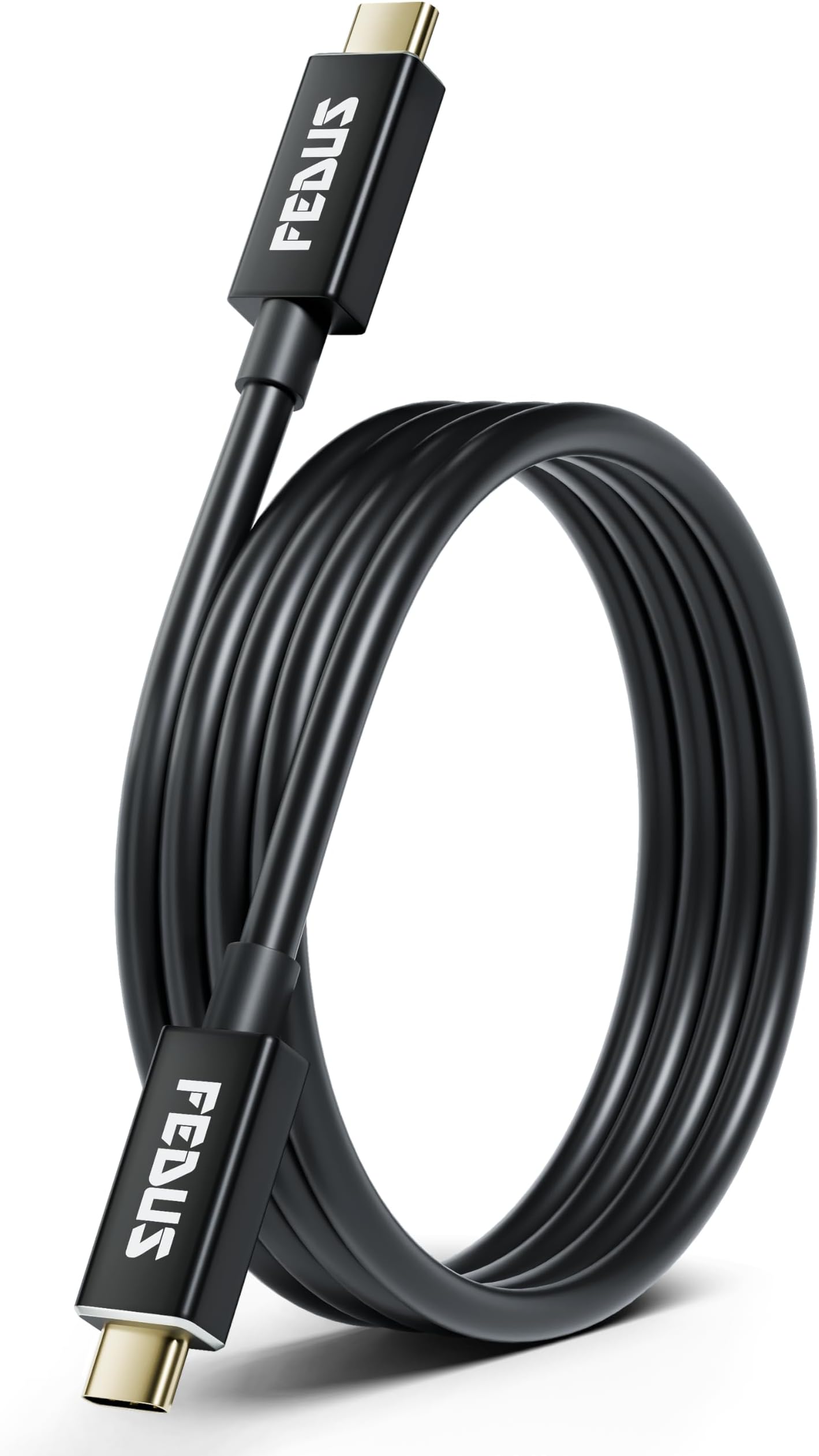 FEDUS USB 4 Cable Thunderbolt 4 Cable 40Gbps 240W [8K@60Hz 4K@144Hz] 100W PD 3.1 Fast Charging Type C Cable USB C To USB-C Display Cable Compatible With iPhone 15 Pro, Macbook, Egpu, SSD,1M, Black